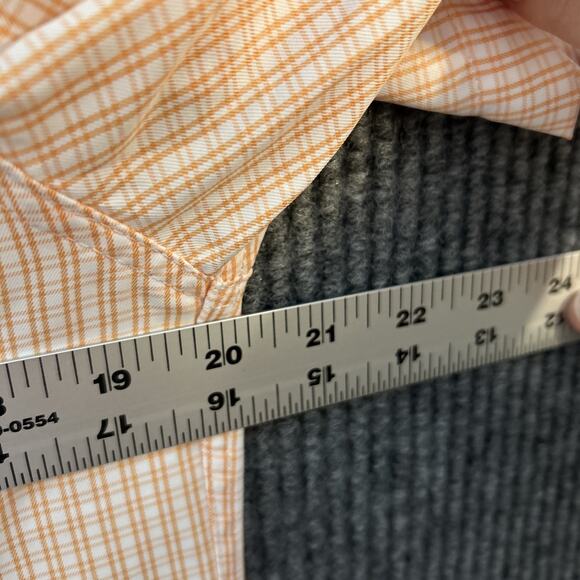 Aftco Mens Orange Plaid Button Up Shirt Size Small UPF 50 Short Sleeve New - Picture 8 of 9